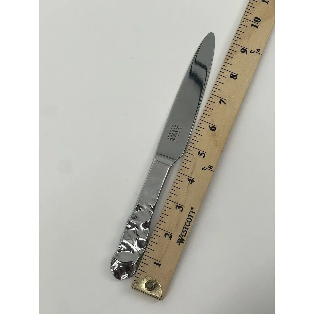 Pottery Barn Japan Stainless Flatware LETTUCE Dinner French Solid Knife 9.25”